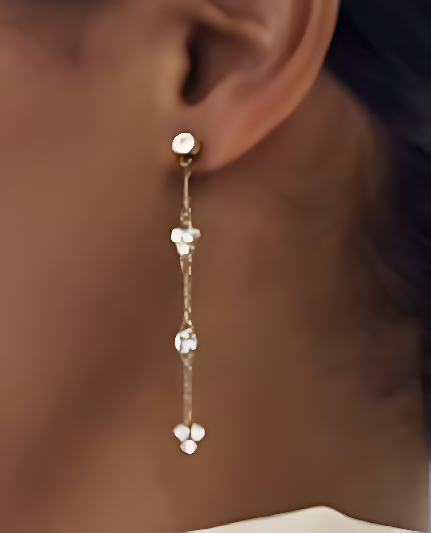 Earrings Cascate style,Dangle,24k Gold Plated