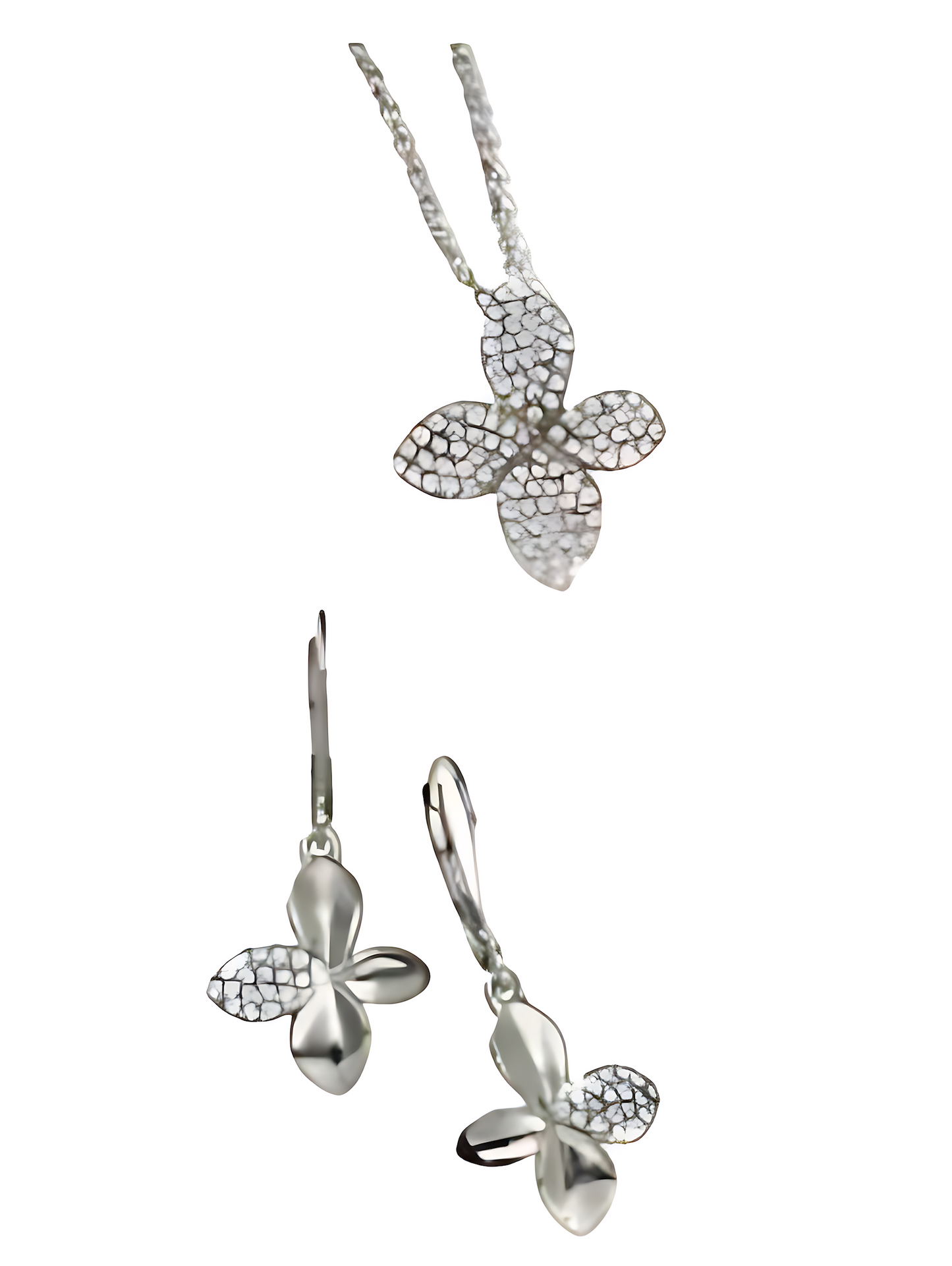 Palladium-Plated Earrings,with delicate Translucent Crystals