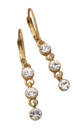 Earrings Triad with Fine Crytals, Hand Crafted .