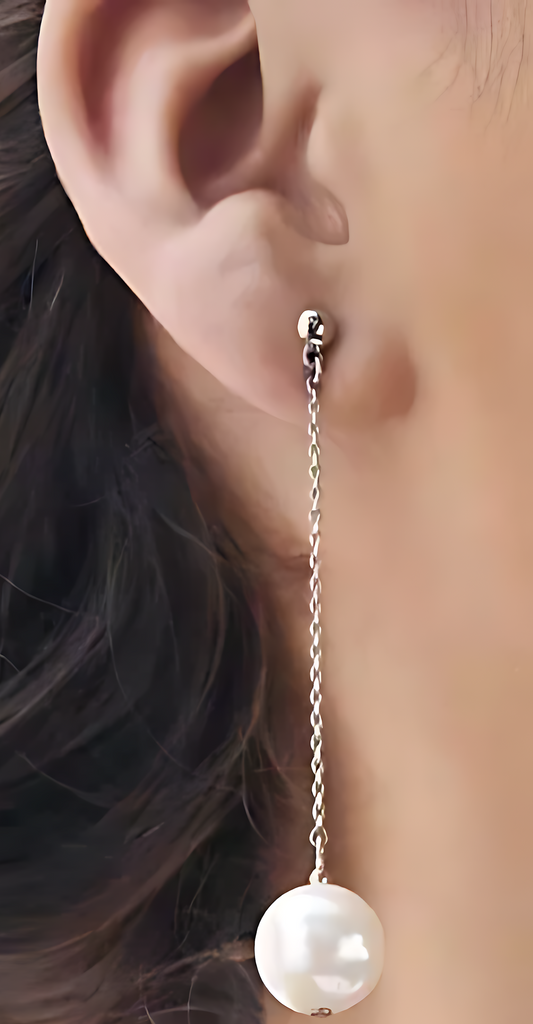 Earrings Vital,Water Pearl,Palladium Precious Metal Plated.