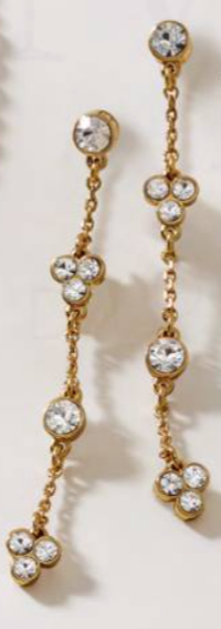 Earrings Cascate style,Dangle,24k Gold Plated
